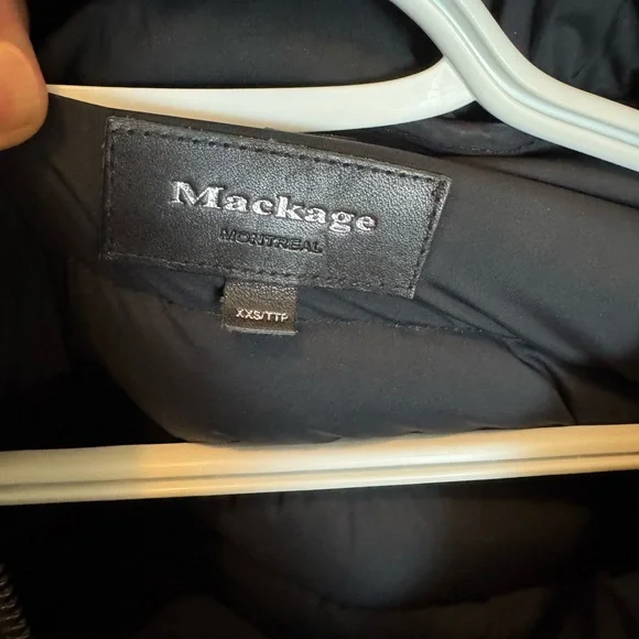 Mackage Black Puffer Jacket with Fur Trim XXS - Picture 6 of 6